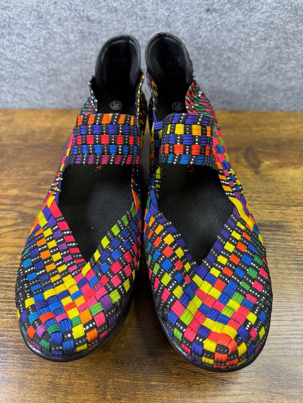 Bernie Mev Cuddly Multi-Color Woven Mary Jane Flats